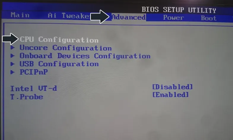 Advanced CPU configuration найти виртуализацию в биосе
